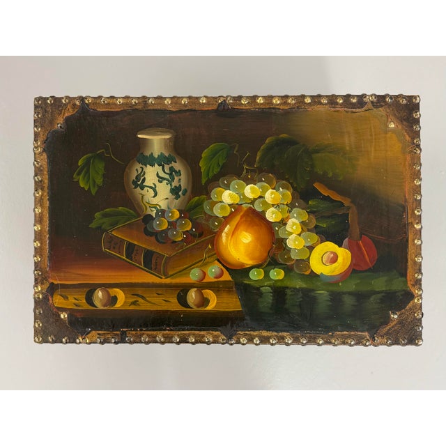 Vintage Hand-Painted Nesting Still Life Storage Boxes – Set of Five For Sale - Image 11 of 12