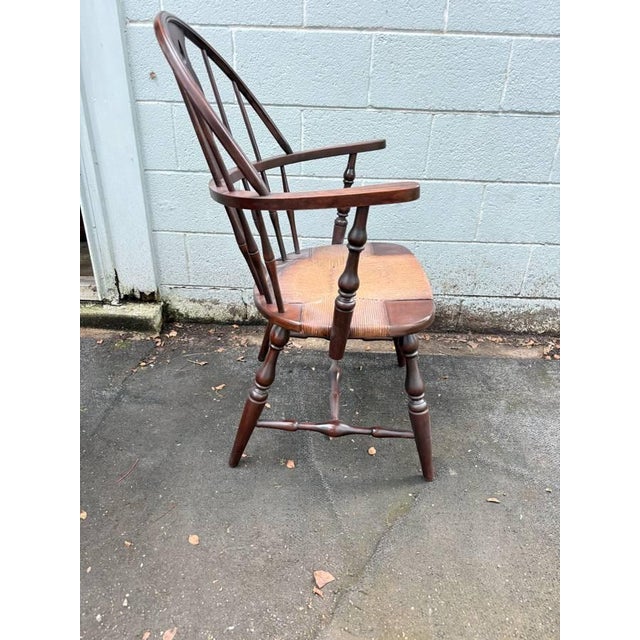 Vintage Windsor-Style Hoop-Back Rush Seat Armchair For Sale In Washington DC - Image 6 of 15