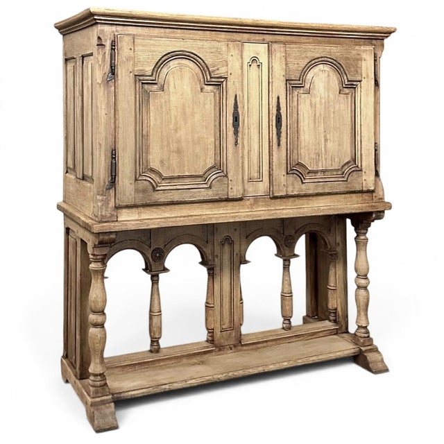French Country 19th Century Rustic Country French Raised Cabinet For Sale - Image 3 of 15