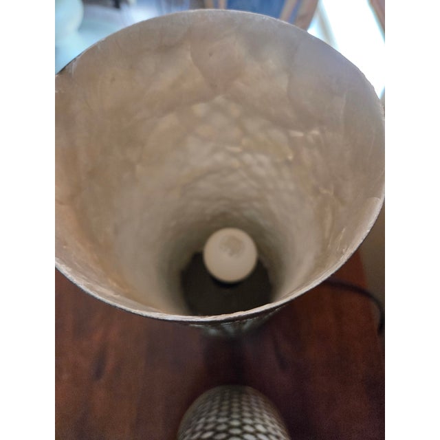 Vintage Capiz Shell Lamps - A Pair For Sale - Image 12 of 12