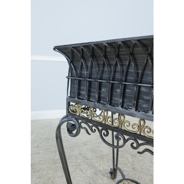 Maitland - Smith Maitland Smith Iron & Brass Planter For Sale - Image 4 of 9