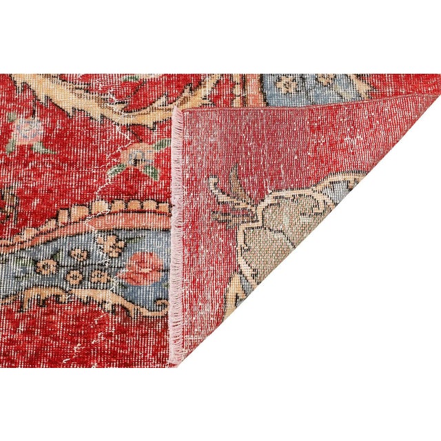 Mid 20th Century Mid 20th Century Vintage Decorative Turkish Oushak Rug For Sale - Image 5 of 7