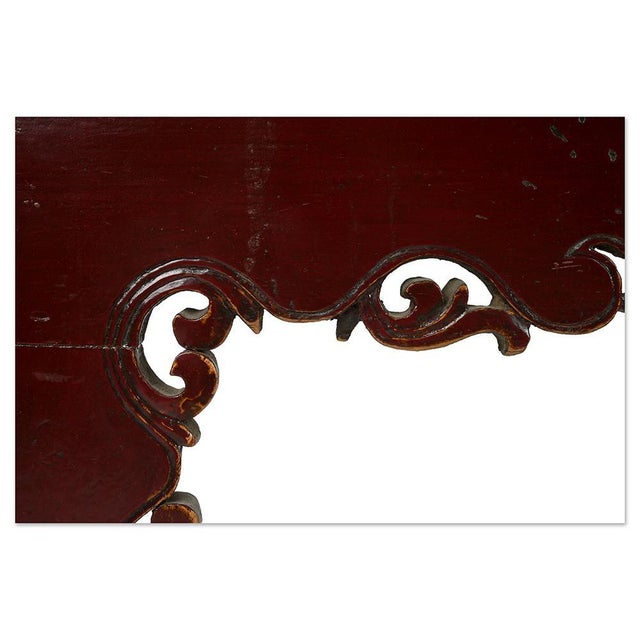 Asian Table in Red Lacquered Wood For Sale - Image 4 of 8
