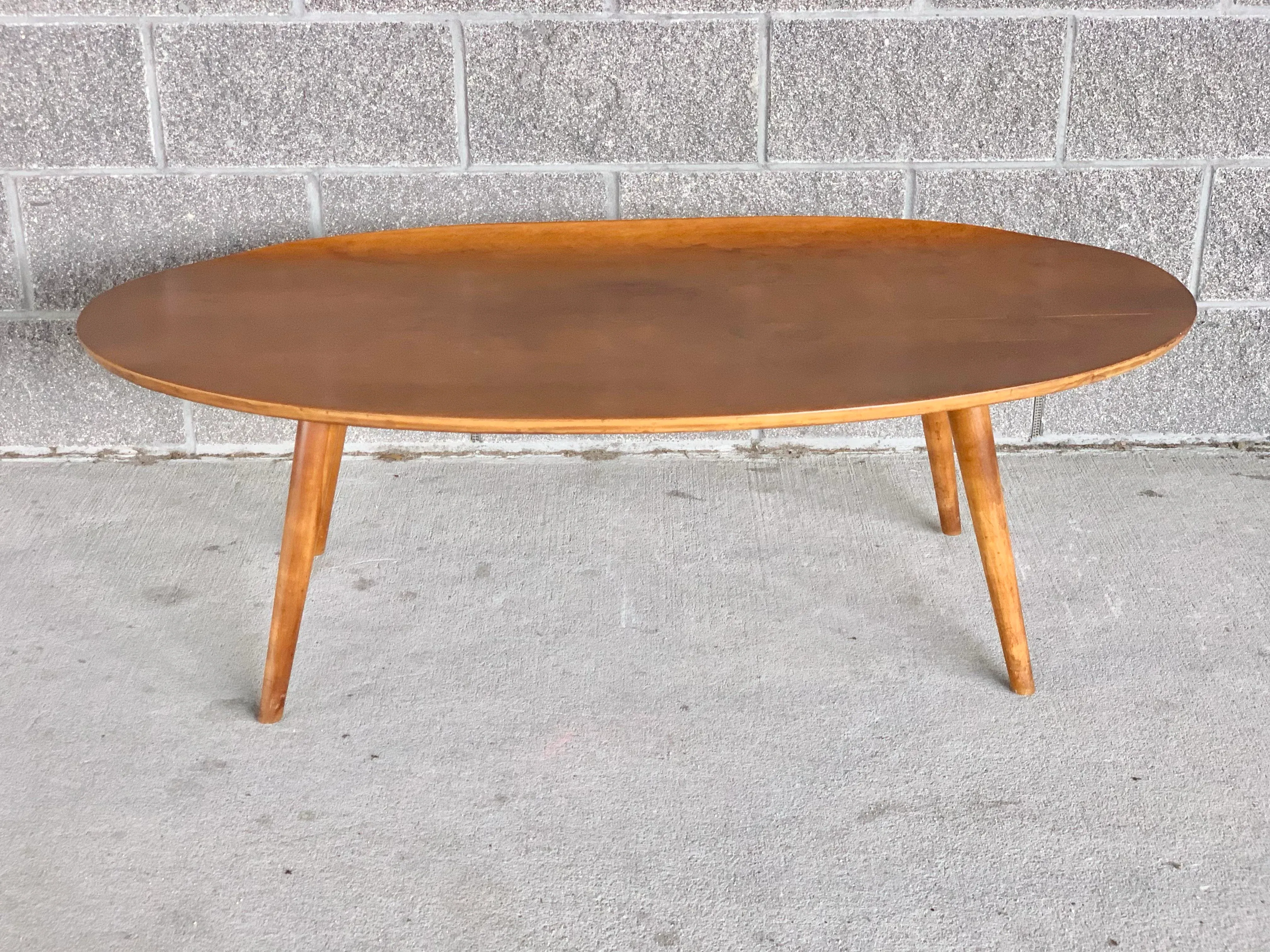Vintage MCM Conant Ball Surfboard Coffee Table | Chairish