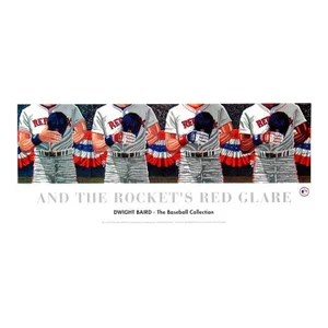 1994 Dwight Baird 'And The Rockets Red Glare' Outsider Art Black & White,Blue,Red,White Canada Offset Lithograph