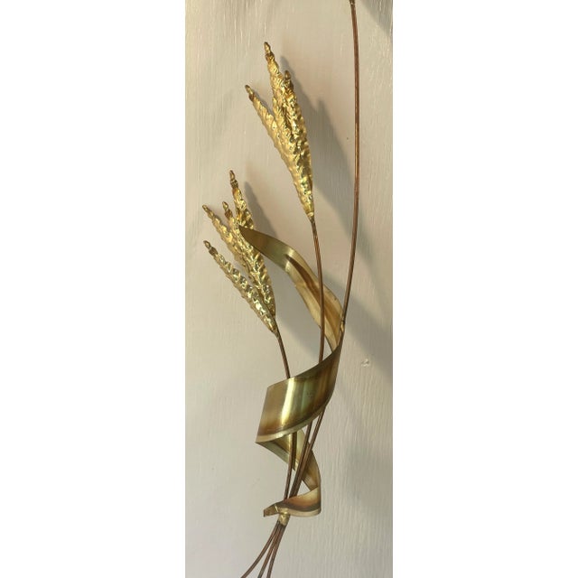 Brass Vintage Jere Style Brutalist Botanical Wall Art For Sale - Image 8 of 9