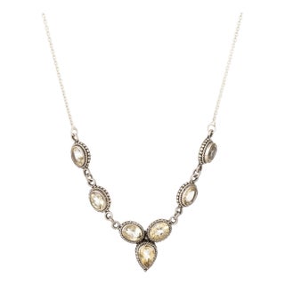 Morrocan Silver Citrine Necklace For Sale