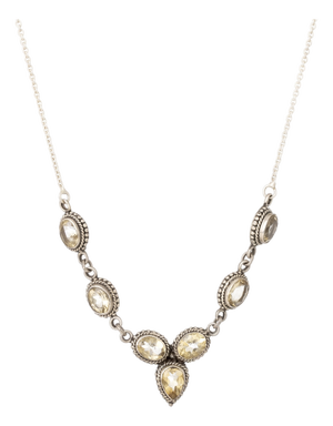 Morrocan Silver Citrine Necklace