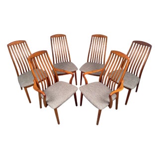 Mid 20th Century Set of Six Teak Danish Modern Dining Chairs by Preben Schou For Sale