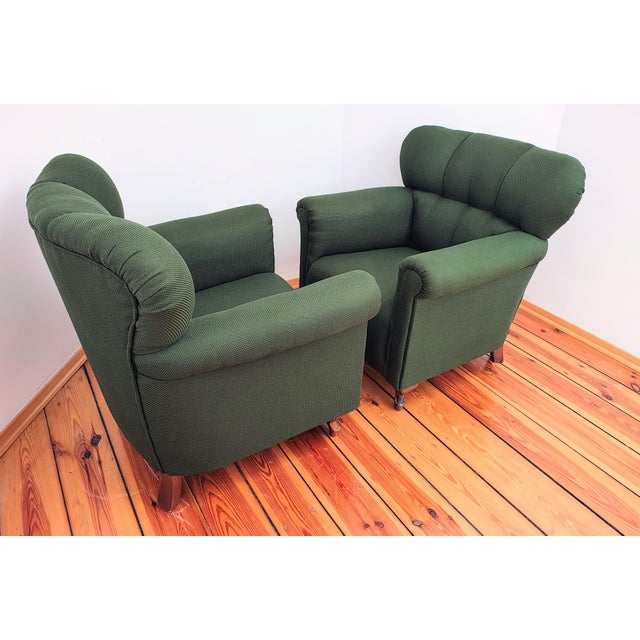 Green Vintage Retro Armchairs, Former Czehoslovakia, 1960s, Set of 2 For Sale - Image 8 of 12
