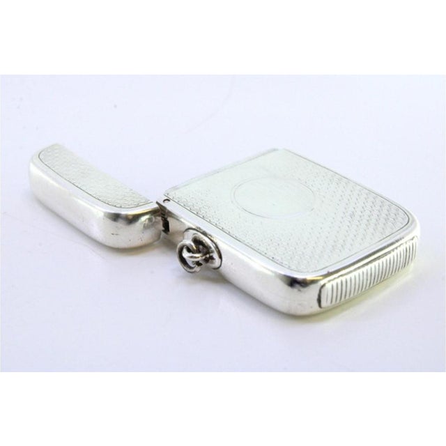 Victorian Silver Guilloche Matchbox with Monogram Card For Sale - Image 3 of 8