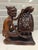 Wood Large 8.5" Mid-Century Balinese Teak Cockfighter With Tripple-Rooster Openwork Cage Masterwork For Sale - Image 7 of 12