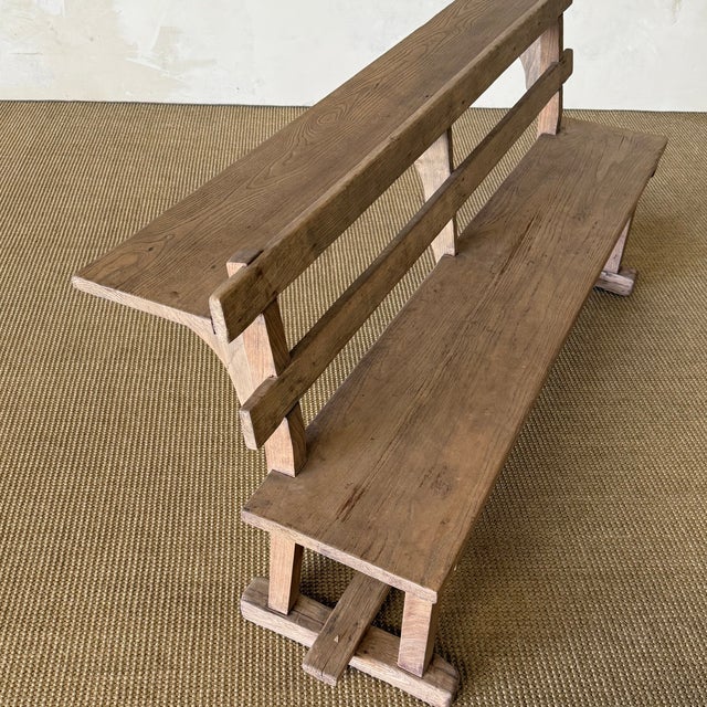 70.5"W x 25"D x 33.5"H Seat : 71"W x 13"D x 18"H Shelf : 9"D x 32"H Vintage elm wood school house bench, this bench...