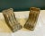 A sculptural pair of vintage ceramic bookends designed to resemble classical architectural column fragments. Finished in a...