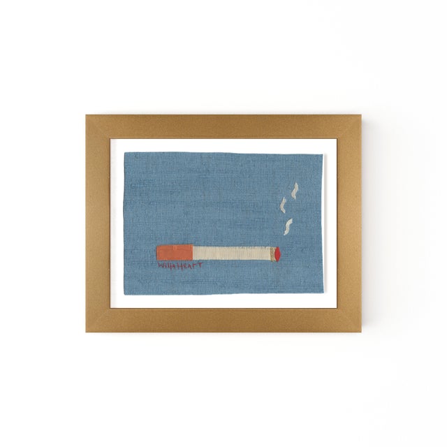 Willa Heart Mildred the Rust Cigarette by Willa Heart in Gold Frame, Mini Art Print For Sale - Image 4 of 4