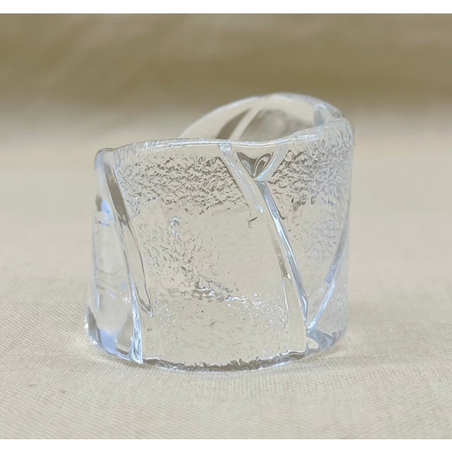 Mid-Century Swedish Ice Glass Napkin Rings attributed to Uno Westerberg for Pukeberg, 1970s, Set of 12 For Sale - Image 9 of 18