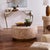 Configuration Coffee Table, Bleached Burl Wood Artisans mosaic small pieces of lightly finished burl wood veneer together...