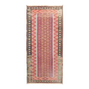 Vintage Indian Kilim Dhurrie Rug - 09'09 x 20'09