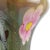Late 20th Century Vintage Murano Large Pink Flowers on Green Opalescent Chalcedony Technique Italian Art Glass Decorative Vase For Sale - Image 5 of 9