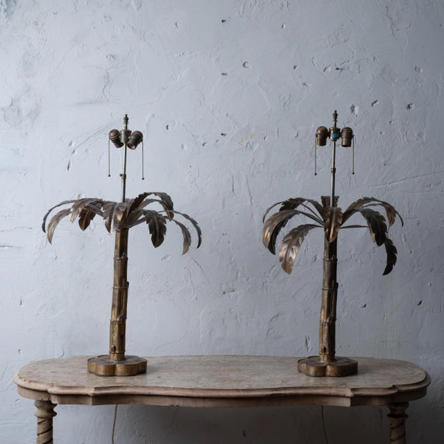 Late 20th Century Niermann Weeks Palm Tree Table Lamps - a Pair For Sale - Image 5 of 9