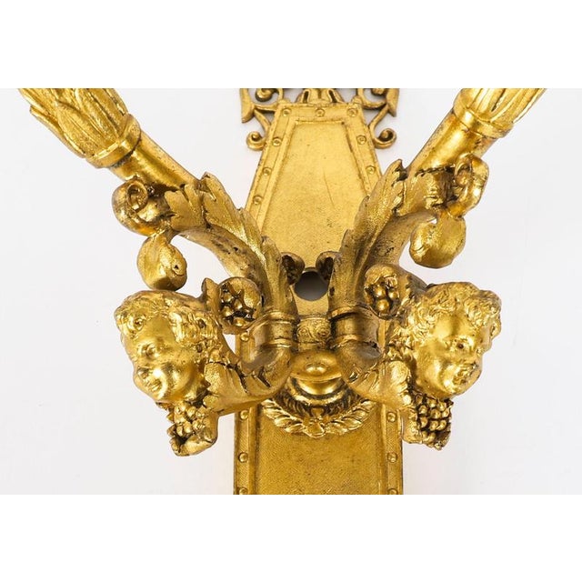 19th Century Antique 19th Century French Louis XIV Revival Branch Ormolu Wall Lights, Set of 2 For Sale - Image 5 of 11