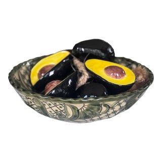 Vintage Ceramic Mexican Pottery Serving Bowl For Sale