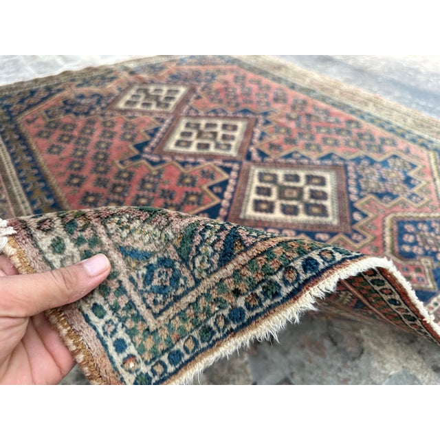 Textile Hand Knotted Vintage Afshar Design Tribal Rug For Sale - Image 7 of 8