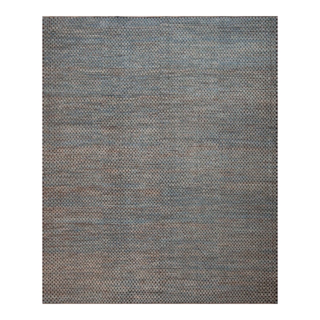 Nazmiyal Collection Blue Grey Allover Brown Modern Wool Rug For Sale