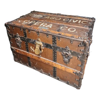 Early 20th Century C a Taylor Trunk Chicago Civic Opera For Sale