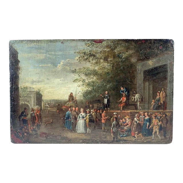 Flemish Artist, Figurative Painting, 1800s, Oil on Panel For Sale