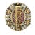 14k Emerald, Pink Sapphire and Diamond Egyptian motif brooch. 40.12 grams