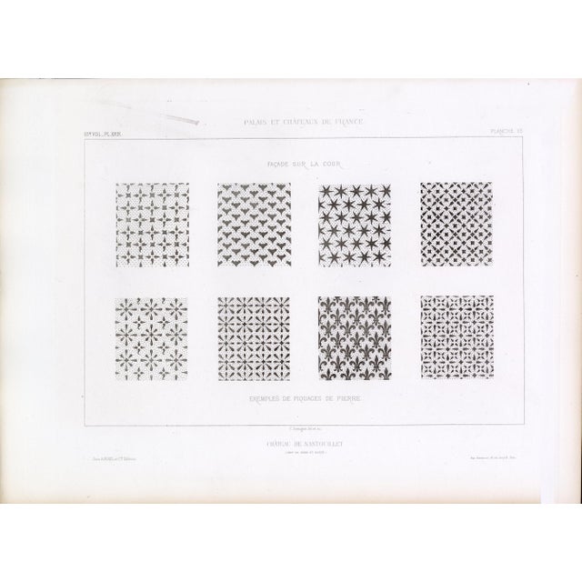 1867 Palais, Châteaux, Hôtels Et Maisons De France – Château De Nantouillet – Full Suite of 13 Original Architectural Engravings and French Text For Sale - Image 4 of 16