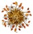 Florentine Orange Crystal Glass and Metal Ceiling Lamp from Banci Firenze, 1960s For Sale