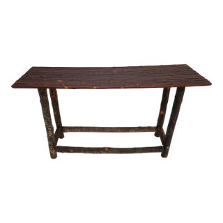 Rustic Wood and Twig Console Table For Sale
