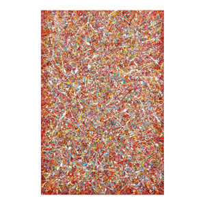 Fiesta (Red) - Abstract Color Drenched Expressionist Textural Drip Painting by Marc Raphael
