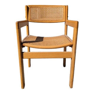 Mid-Century Modern Birch and Cane Accent Chair, 1970s For Sale