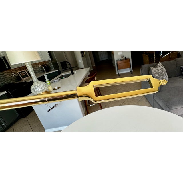 Vintage James Mont Style Brass Fireplace Shovel & Poker Duo – Mid-Century Asian For Sale - Image 9 of 11