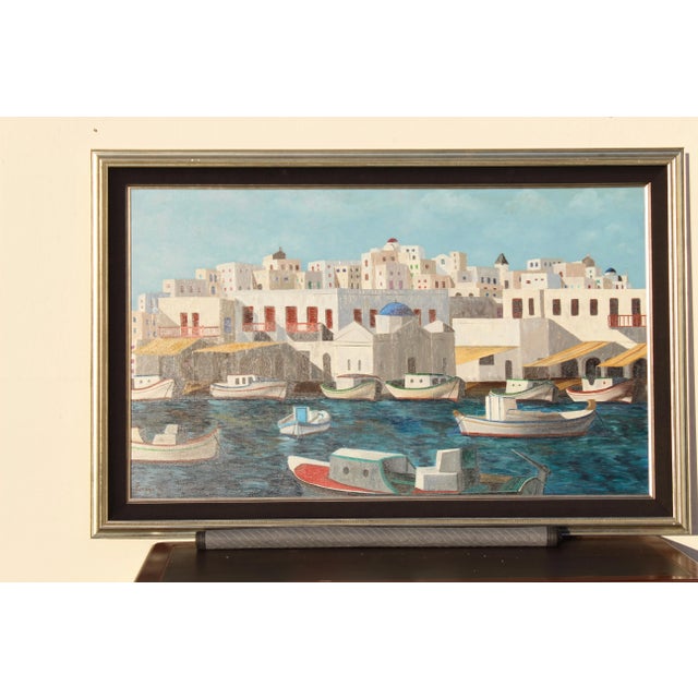 Mediterranean 1980s Greek Islands Original Painting For Sale - Image 3 of 11