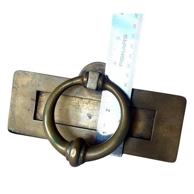 Metal Antique 19th Century Solid Brass Mail Slot and Door Knocker Combination After P. E. Guerin For Sale - Image 7 of 7