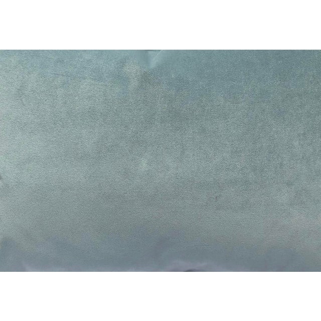 Dusty Cornflower Blue Velvet Feather Down Accent Pillow, Custom Made