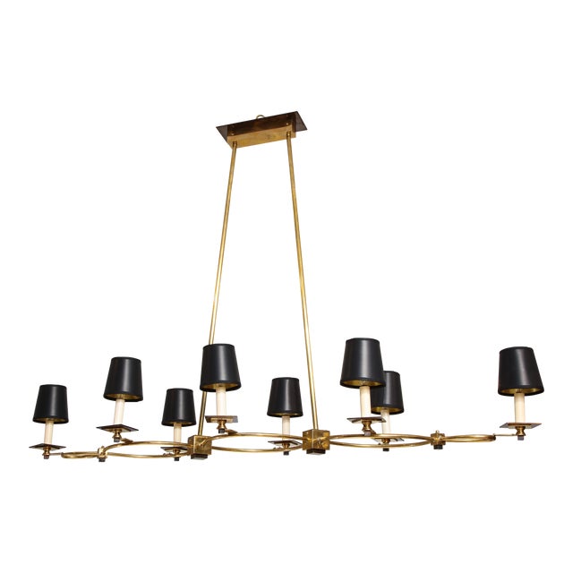 Bespoke Brass and Bronze Eight-Arm Fixture in the Mid-Century Manner For Sale
