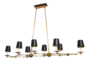 Bespoke Brass and Bronze Eight-Arm Fixture in the Mid-Century Manner