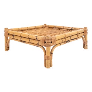 Square Table in Bamboo, Italy, 1970s For Sale