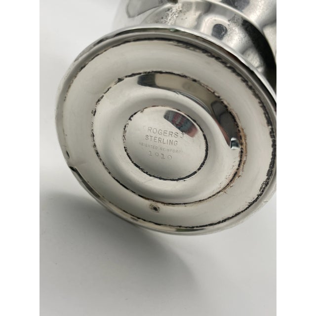 Vintage F B Rogers Sterling Silver Creamer & Sugar Bowl Circa 1910; Weighted at Bottom For Sale - Image 9 of 9