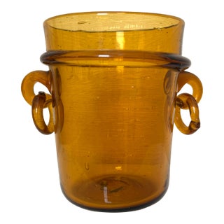 1950's Murano Italian Amber Vase For Sale