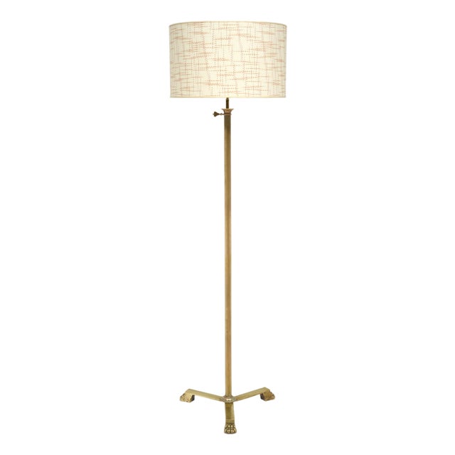 Art Deco Period Brass Floor Lamp, French, Vintage Circa 1940 For Sale