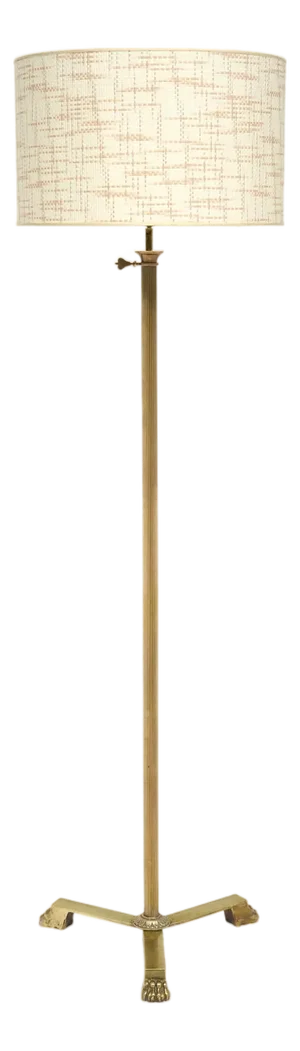 Art Deco Period Brass Floor Lamp, French, Vintage Circa 1940