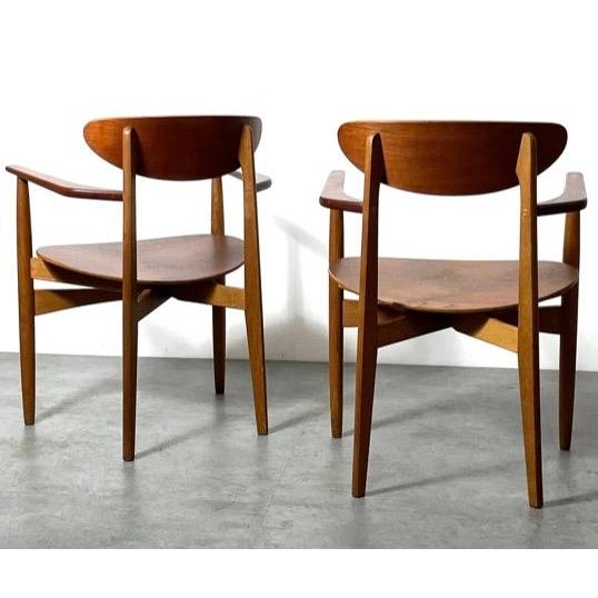 1950s Rare Pair of Arne Hovmand-Olsen Armchairs Circa 1950s For Sale - Image 5 of 8