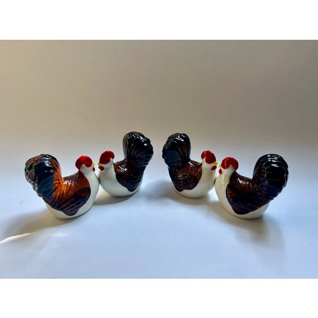 Never used vintage Set of two pair of Ganz glossy glazed Ceramic Turkey Salt & Pepper Shakers, Circa 1970's. Featuring 4...