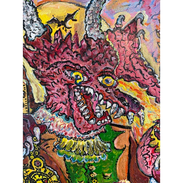 Red One-of-a-Kind Painting on Canvas by Serg Graff "The Dragon of Timely Gold"+COA For Sale - Image 8 of 10